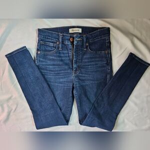 Madewell 10" High-rise Skinny Jeans In Medium/Dark Wash- Size 25